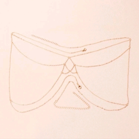 NWOT La Kitten Studio Gold Bra Chest Harness Sexy Club Lingerie - Picture 4 of 4